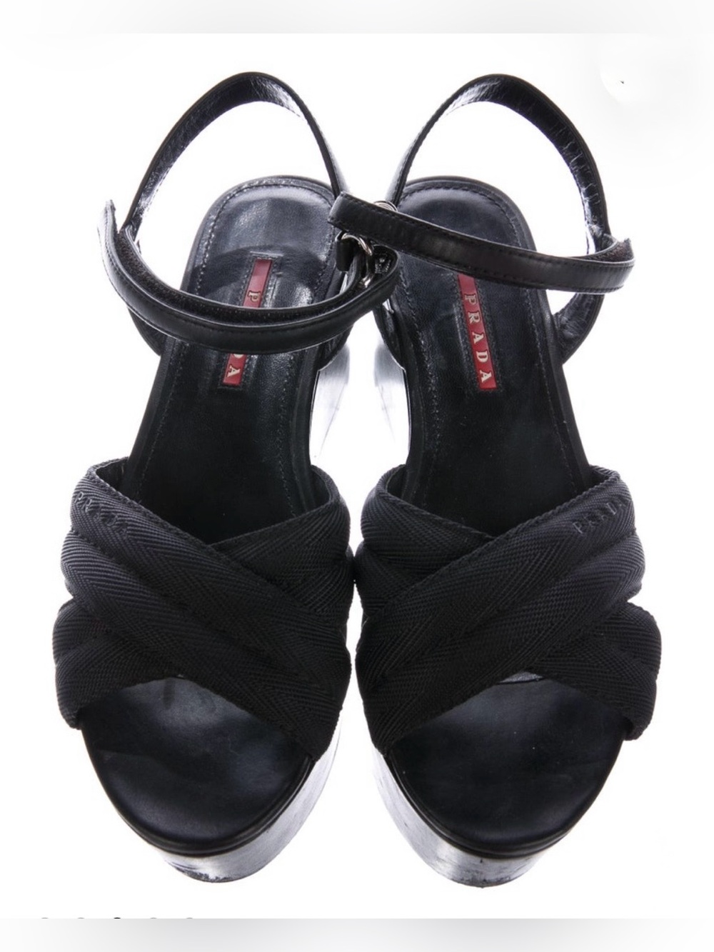 Prada Sport
Patent Leather Platform Wedge Sandals
Size: 7.5 | IT 37.5